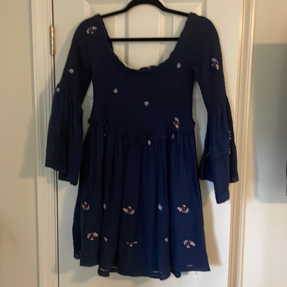 Free people double lined / off the shoulder navy dress